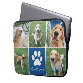 Custom Dog Foto Collage Blue Pet Paw Print Niedlic Laptopschutzhülle (Vorderseite Links)