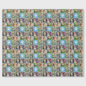 Custom Dog Foto Collage Niedlich Het Happy Birthda Geschenkpapier (Flach)