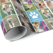 Custom Dog Foto Collage Niedlich Het Happy Birthda Geschenkpapier (Rolleneckpunkt)