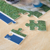 Custom Dog Foto Collage Pet Pfosten Niedlich blau Puzzle (Seite)