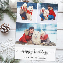 Custom Dog Foto Collage Weihnachts-Happy Howlidays