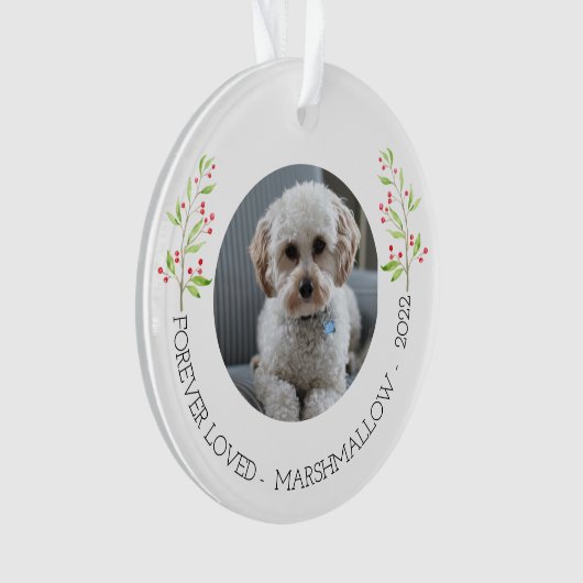 Custom Dog Foto Gedenkfeier Weihnachtsgeschenk Orn Ornament (Vorderseite)