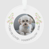 Custom Dog Foto Gedenkfeier Weihnachtsgeschenk Orn Ornament (Rückseite)