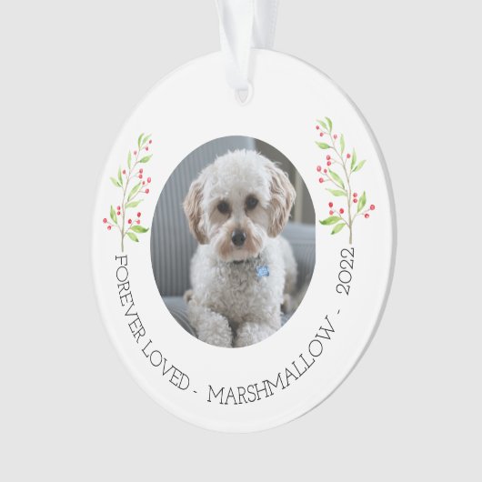 Custom Dog Foto Gedenkfeier Weihnachtsgeschenk Orn Ornament (Vorderseite)