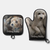 Custom Dog Foto Grilling Buddy Ofenhandschuh & Topflappen-Set (Vorderseite)