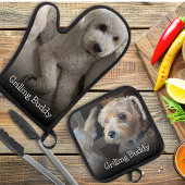 Custom Dog Foto Grilling Buddy Ofenhandschuh & Topflappen-Set