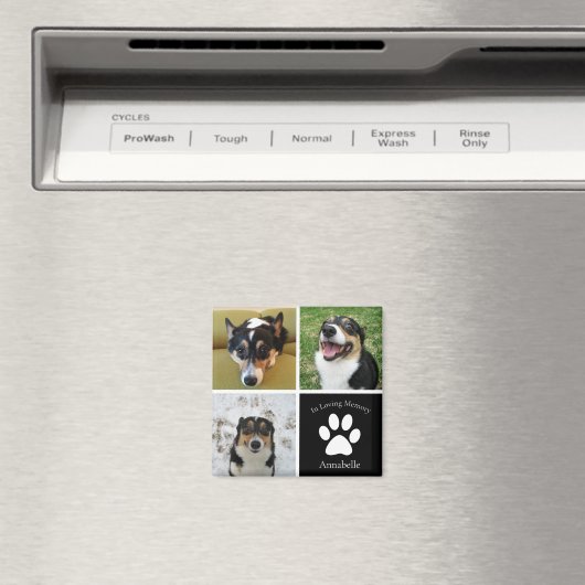 Custom Dog Foto Memorial Collage Keepake Geschenk Magnet (In Situ (Geschirrspüler))
