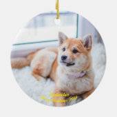 Custom Dog Foto Ornament, Einzigartiges Foto Weihn Keramik Ornament (Hinten)