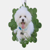 Custom Dog Foto Ornament Red Karte (Linke Ecke)