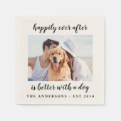 Custom Dog Foto Pet Wedding Serviette (Vorderseite)