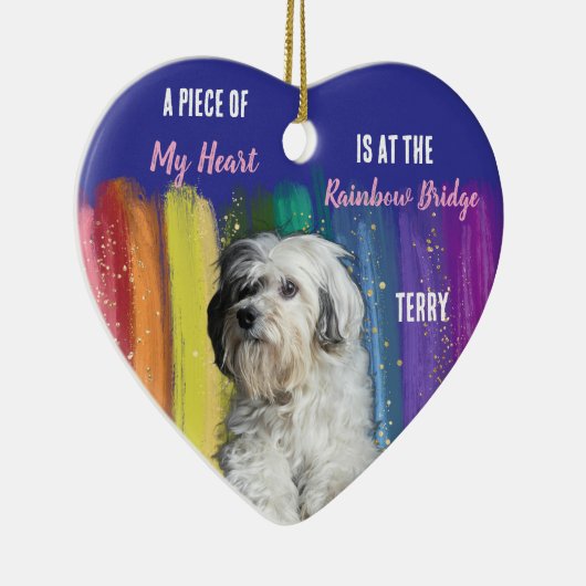 Custom Dog Foto Rainbow Bridge Memorial Ornament (Rechts)