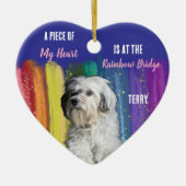 Custom Dog Foto Rainbow Bridge Memorial Ornament (Vorne)