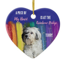 Custom Dog Foto Rainbow Bridge Memorial Ornament