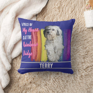 Custom Dog Foto Rainbow Bridge Memorial Ornament Kissen