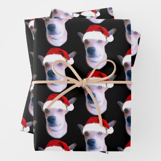 Custom Dog Foto Weihnachten Geschenkpapier Set (Beispiel)