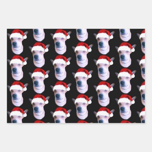 Custom Dog Foto Weihnachten Geschenkpapier Set (Vorderseite)
