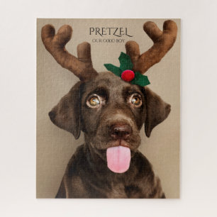 Custom Dog Foto Weihnachten Unser guter Hund Puzzle