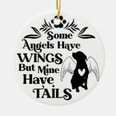 Custom Dog Foto Weihnachts Angel Wings Keramik Ornament (Vorne)