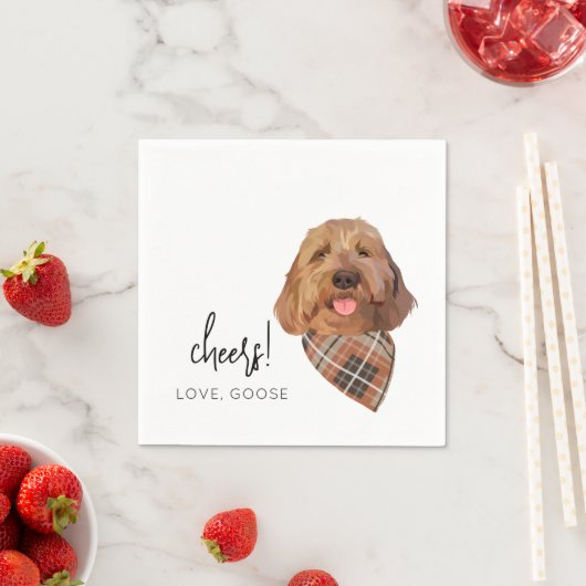 Custom Dog Hochzeit im Herbst Napkins Goldendoodle Serviette (Beispiel)