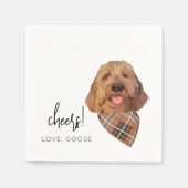 Custom Dog Hochzeit im Herbst Napkins Goldendoodle Serviette (Vorderseite)