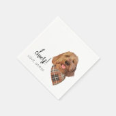 Custom Dog Hochzeit im Herbst Napkins Goldendoodle Serviette (Ecke)