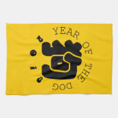 Custom Dog Ideogramm Chinesisches Jahr Zodiac Hand Geschirrtuch (Horizontal)