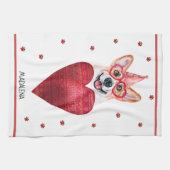 Custom Dog Lover Valentine Geschenk Corgi Geschirrtuch (Horizontal)