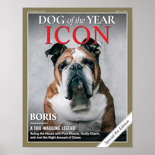 Custom Dog Magazine Cover Template Pet Portrait  Poster (Vorne)