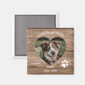 Custom Dog Memorial Rustic Wood & Foto Magnet (Vorderseite/Rückseite)
