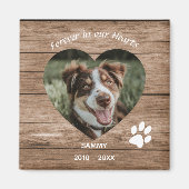 Custom Dog Memorial Rustic Wood & Foto Magnet (Vorne)