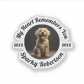 Custom Dog Memory & Remembrance Design Aufkleber (Vorderseite)