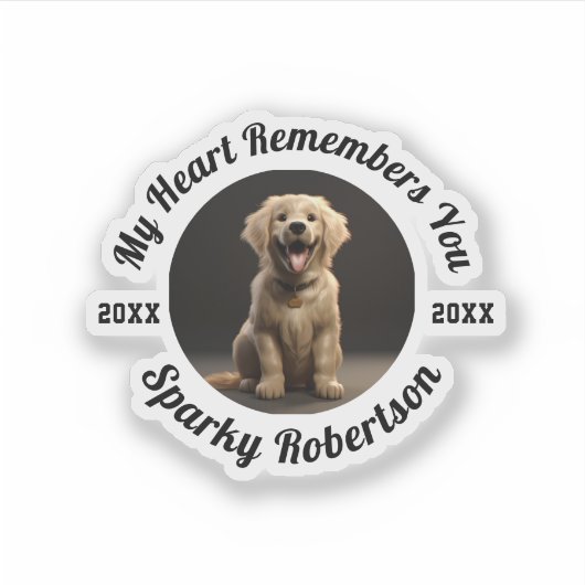 Custom Dog Memory & Remembrance Design Aufkleber (Vorderseite)