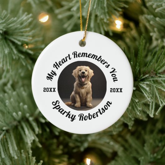 Custom Dog Memory & Remembrance Design Keramik Ornament (Baum)