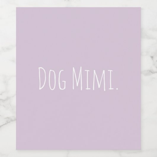 Custom Dog Mimi Modern Weinetikett (Einzelnes Label)
