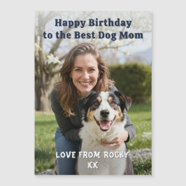 Custom Dog Mom Birthday Photo Magnetic Card Magnetkarte