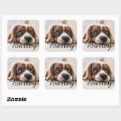 Custom Dog Name Design – Personalized Dog Lover Gi Quadratischer Aufkleber (Blatt)