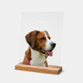 Custom Dog Name Photo Memorial Portrait Acrylschild (Winkel)
