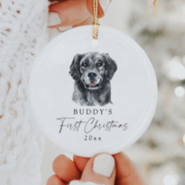 Custom Dog Name Retriever Mein erstes Weihnachten Keramik Ornament