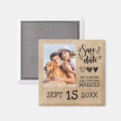 Custom Dog Pet Foto Rustikale Save the Date Hochze Magnet (Vorderseite/Rückseite)