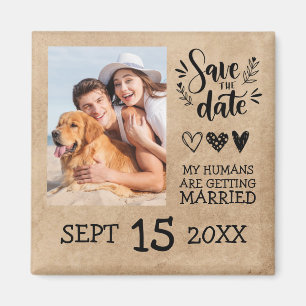Custom Dog Pet Foto Rustikale Save the Date Hochze Magnet