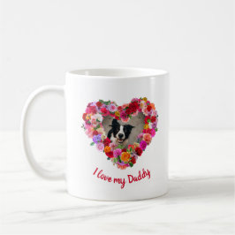Custom Dog / Pet Foto Vatertag Rose Herz Kaffeetasse