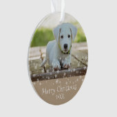 Custom Dog Pet Foto Weihnachtsfeiertag Keepake Ornament (Vorderseite)