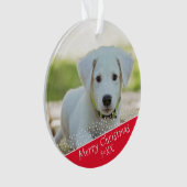Custom Dog Pet Foto Weihnachtsfeiertag Keepake Ornament (Vorderseite)