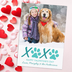 Custom Dog Pet Foto XOXO Moderner Valentinstag Feiertagskarte