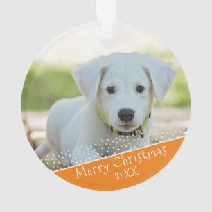 Custom Dog Pet Orange Foto Weihnachtskuchen Ornament