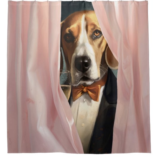Custom Dog Pet Peekaboo Duschvorhang (Vorderseite)