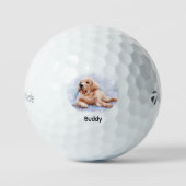 Custom Dog Pet Photo Name Golfball (Vorderseite)