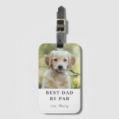 Custom Dog Photo Best Dad By Par Personalized Gepäckanhänger (Vorderseite Vertikal)