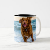 Custom Dog Photo Best DOG Dad Ever personalized Zweifarbige Tasse (VorderseiteRechts)