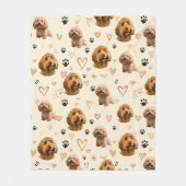 Custom Dog Photo Blanket with Hearts Fleecedecke (Vorderseite)